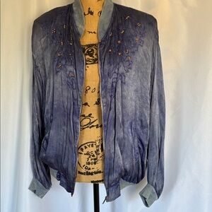 Elegant Embroidered Blue Jacket